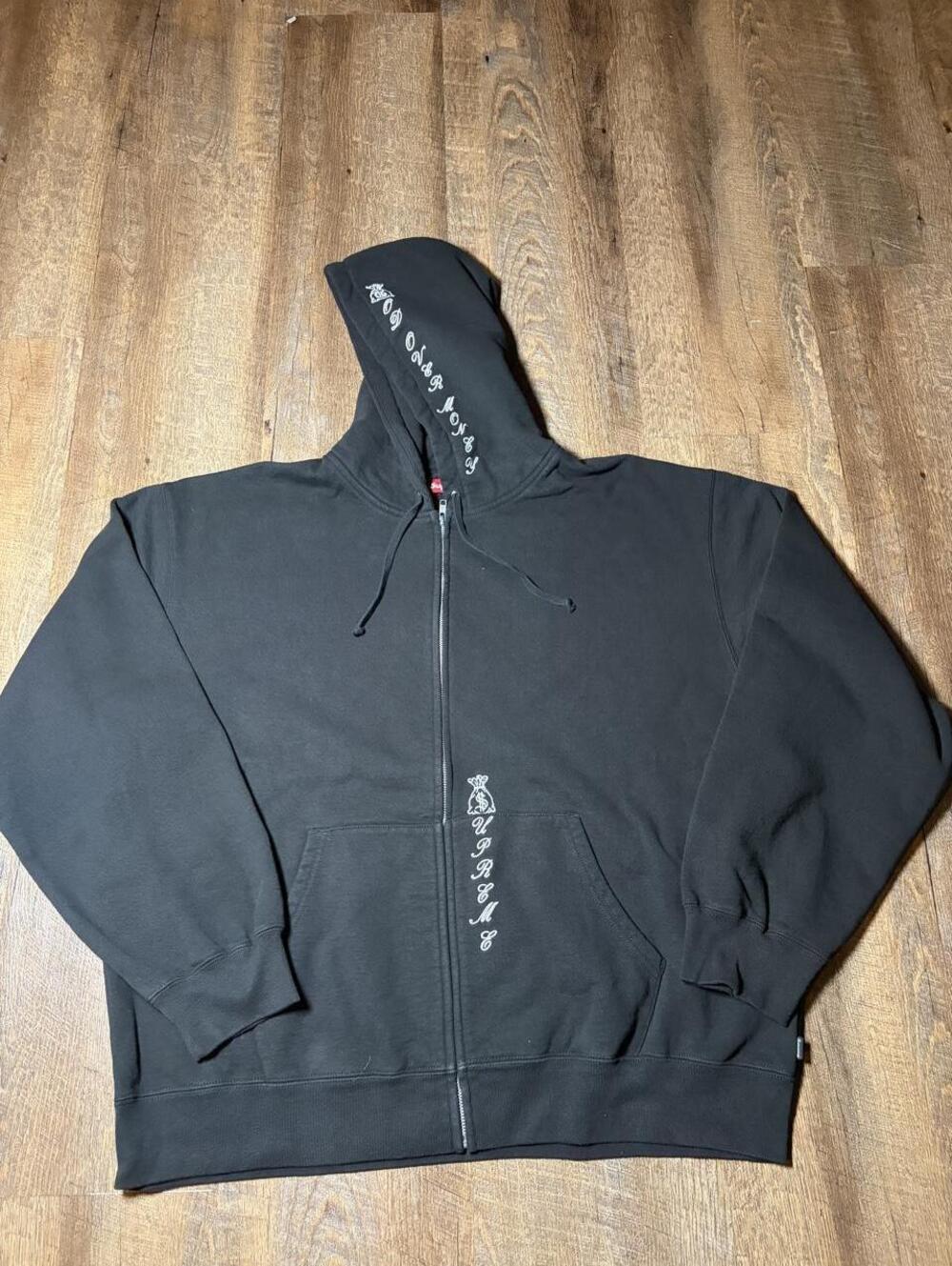 Supreme God Over Money Zip Up Hoodie